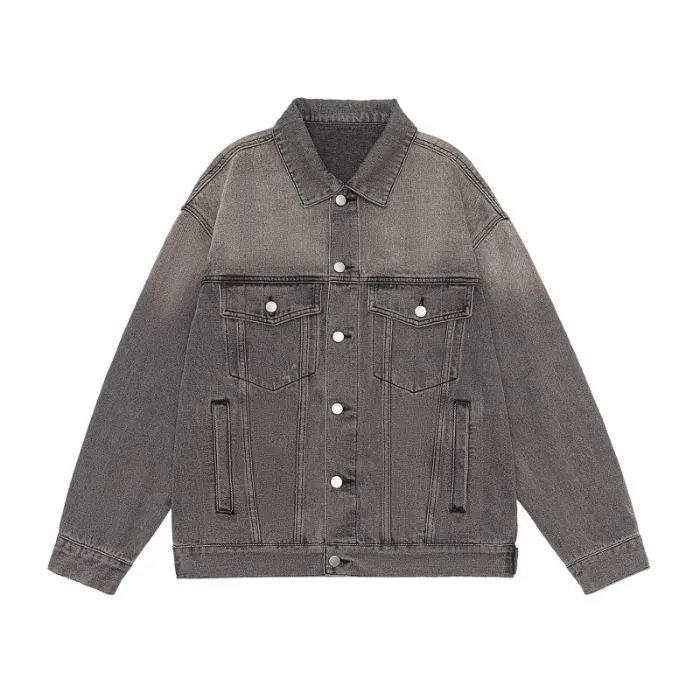 Vintage-Inspired Patchwork Trucker Jacket for Casual Outings