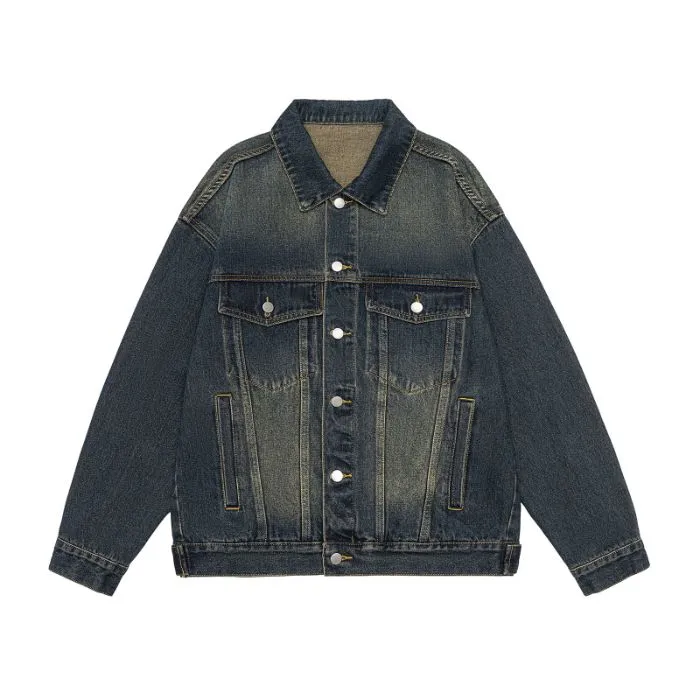 Vintage-Inspired Patchwork Trucker Jacket for Casual Outings