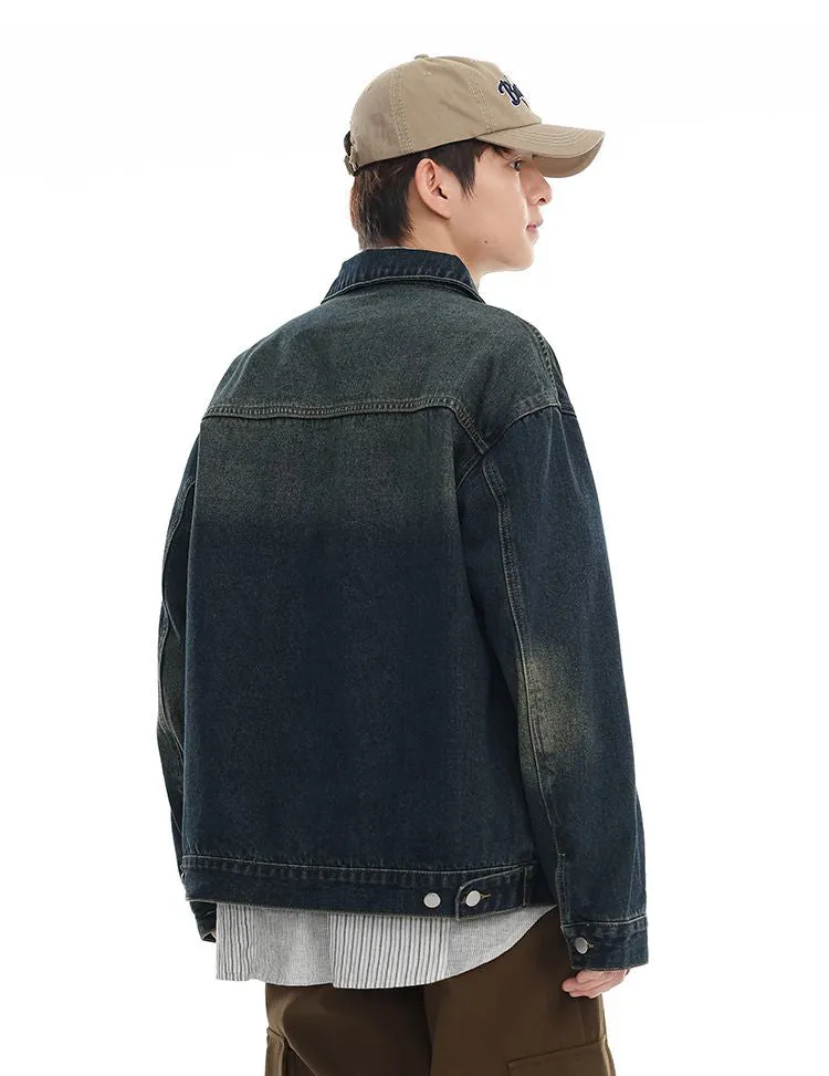 Vintage-Inspired Patchwork Trucker Jacket for Casual Outings