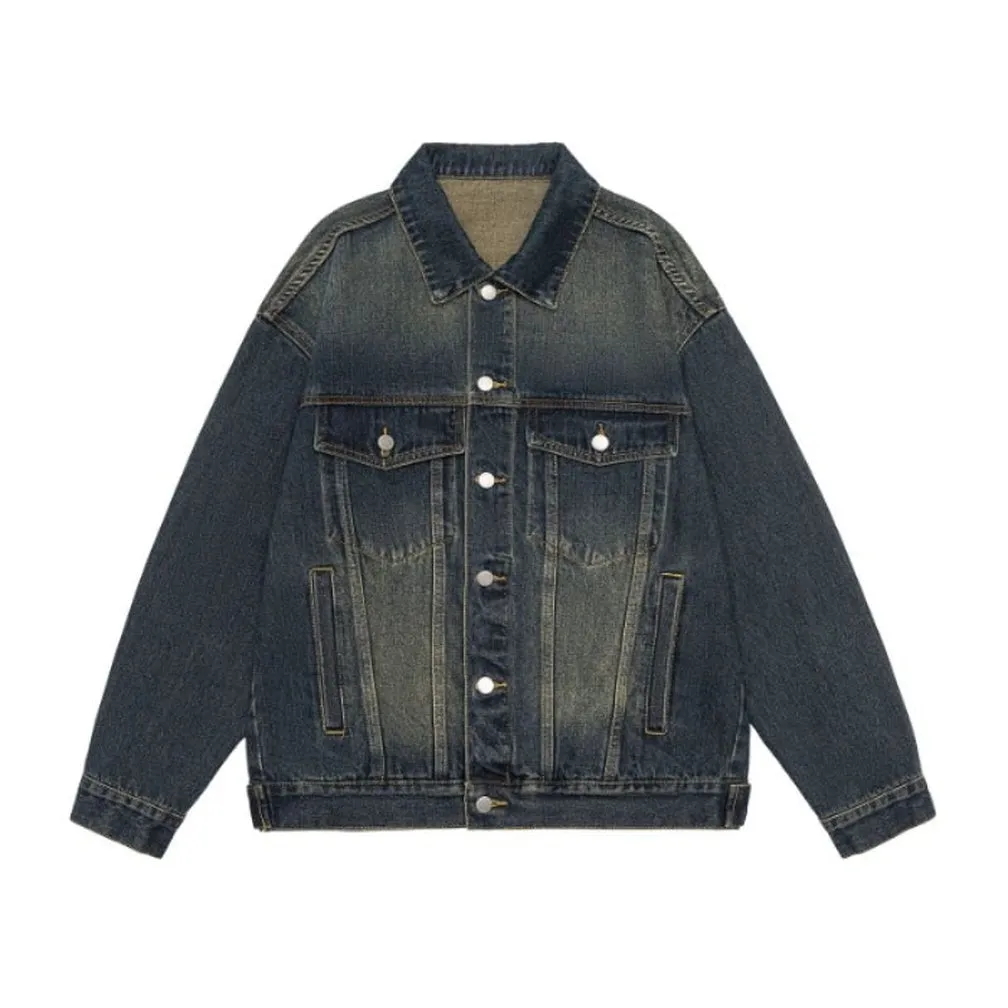 Vintage-Inspired Patchwork Trucker Jacket for Casual Outings