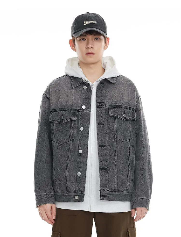 Vintage-Inspired Patchwork Trucker Jacket for Casual Outings