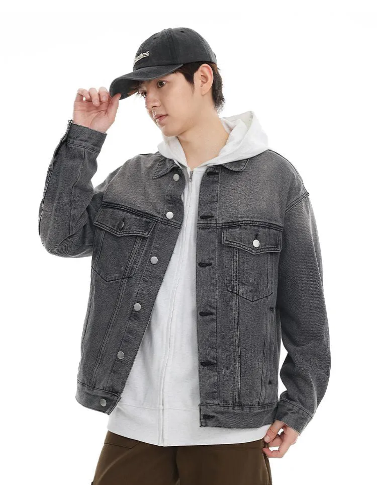 Vintage-Inspired Patchwork Trucker Jacket for Casual Outings