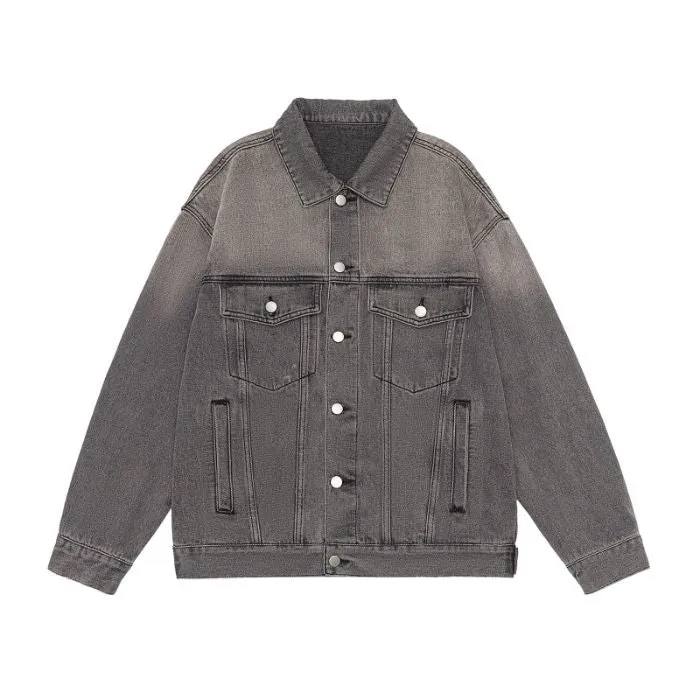 Vintage-Inspired Patchwork Trucker Jacket for Casual Outings