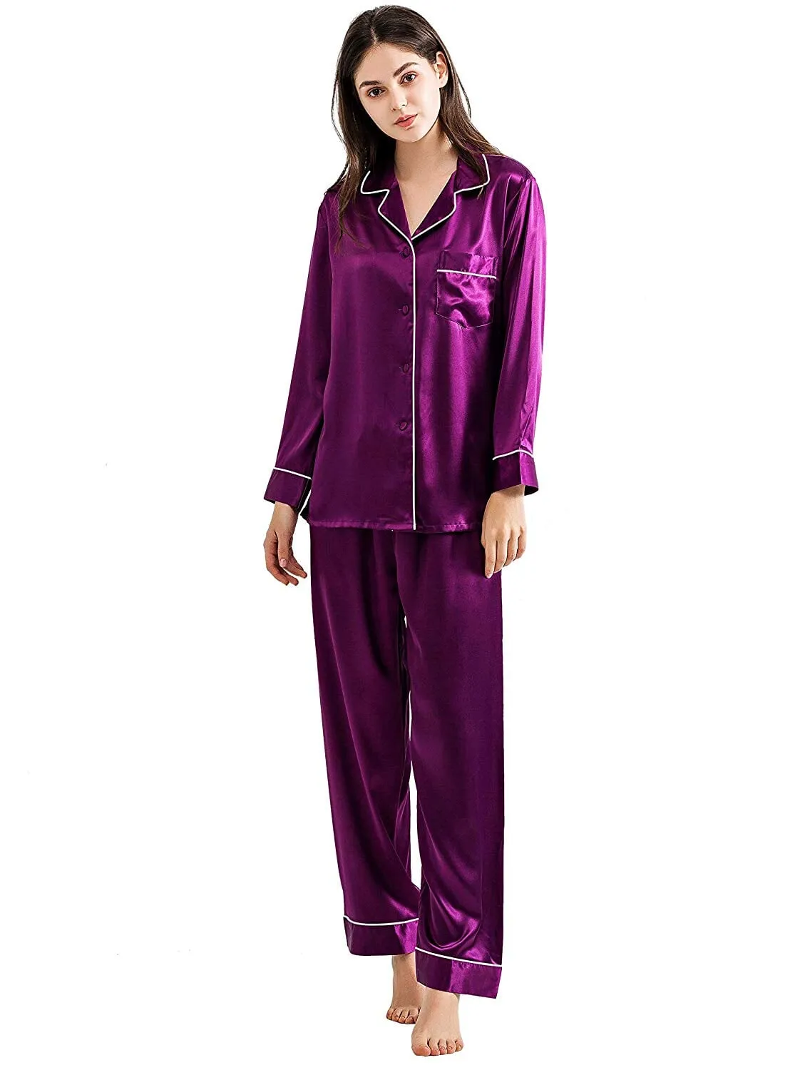 Violet Silk Pajamas