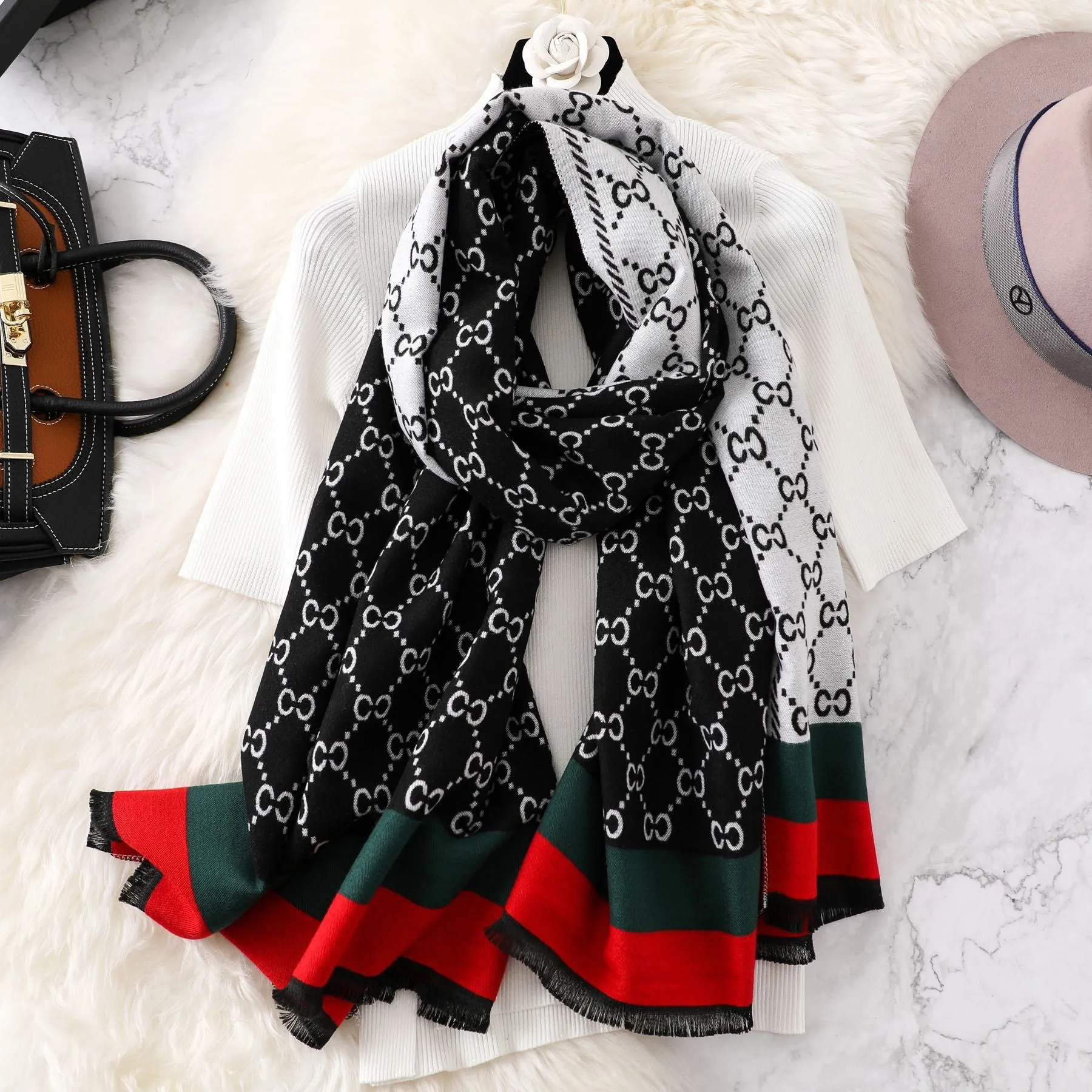 Warm Scarf Cashmere Thick Shawl Wrap for Women Ladies Girls 70x180