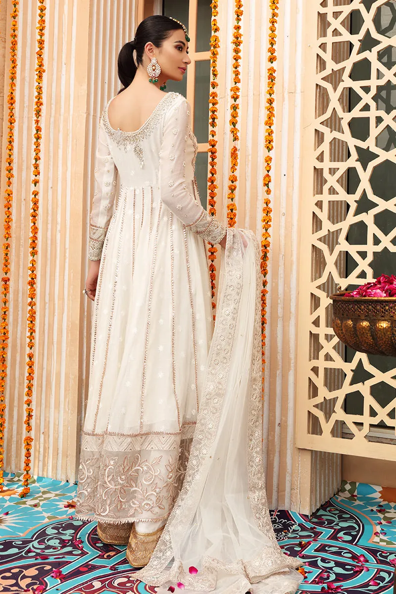 White and Gold Dress Pakistani in Pishwas Style #WS709