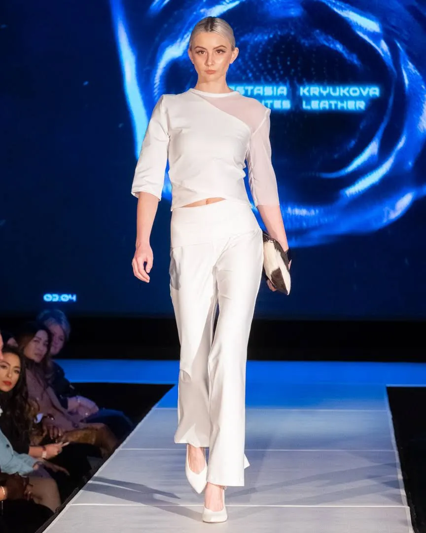 White Rolldown Flare Pants