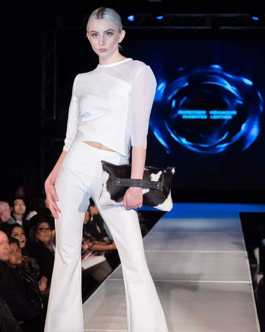 White Rolldown Flare Pants