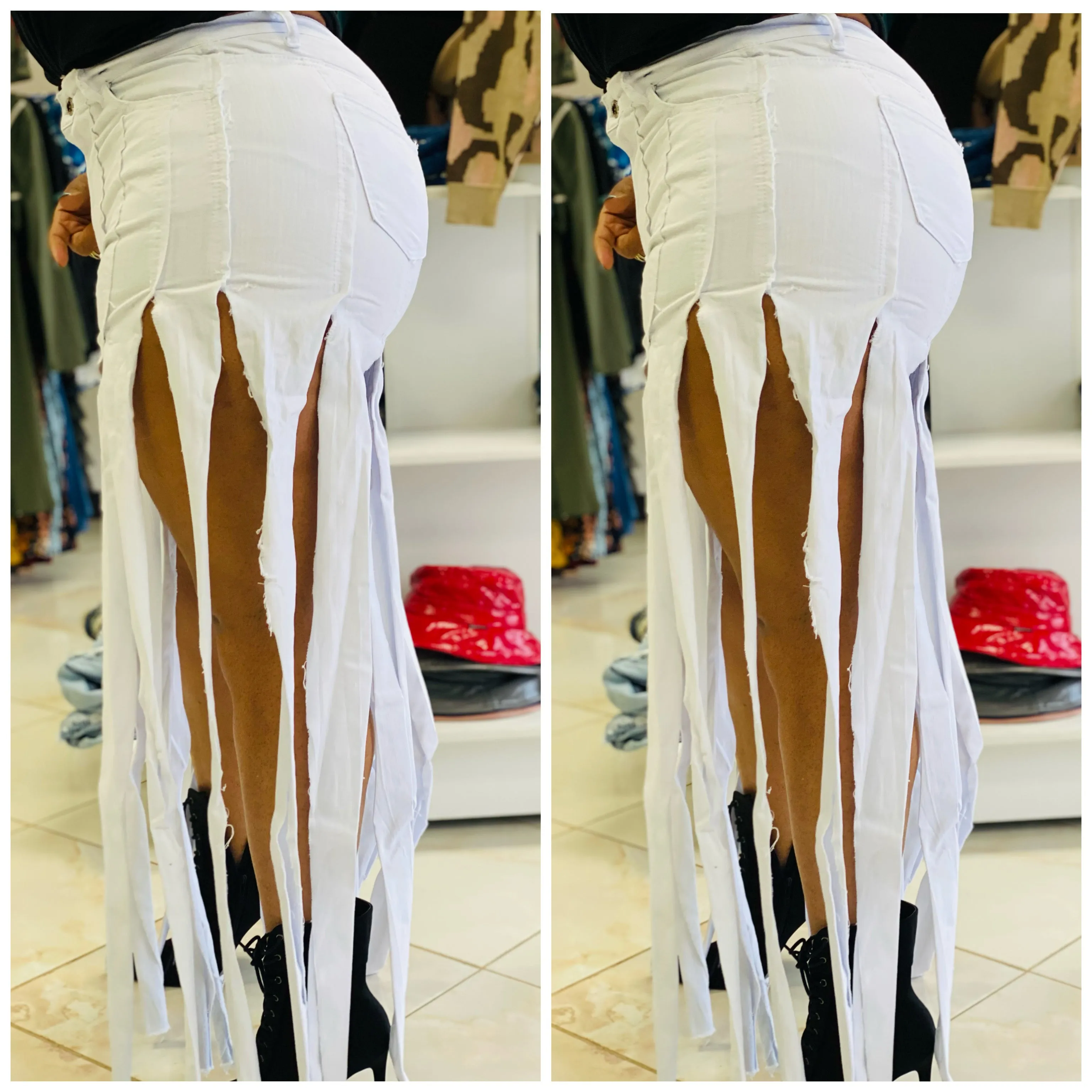 White Strip tease Denim