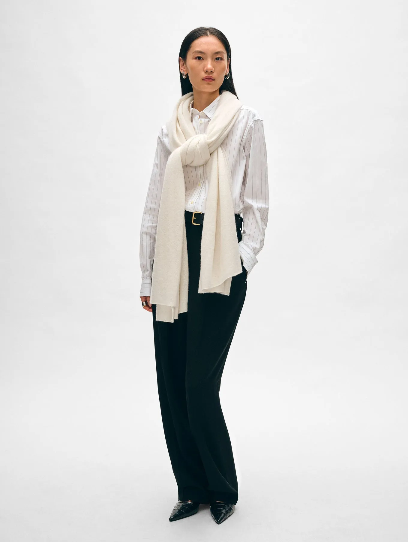 White   Warren - Cashmere Travel Wrap - Soft White