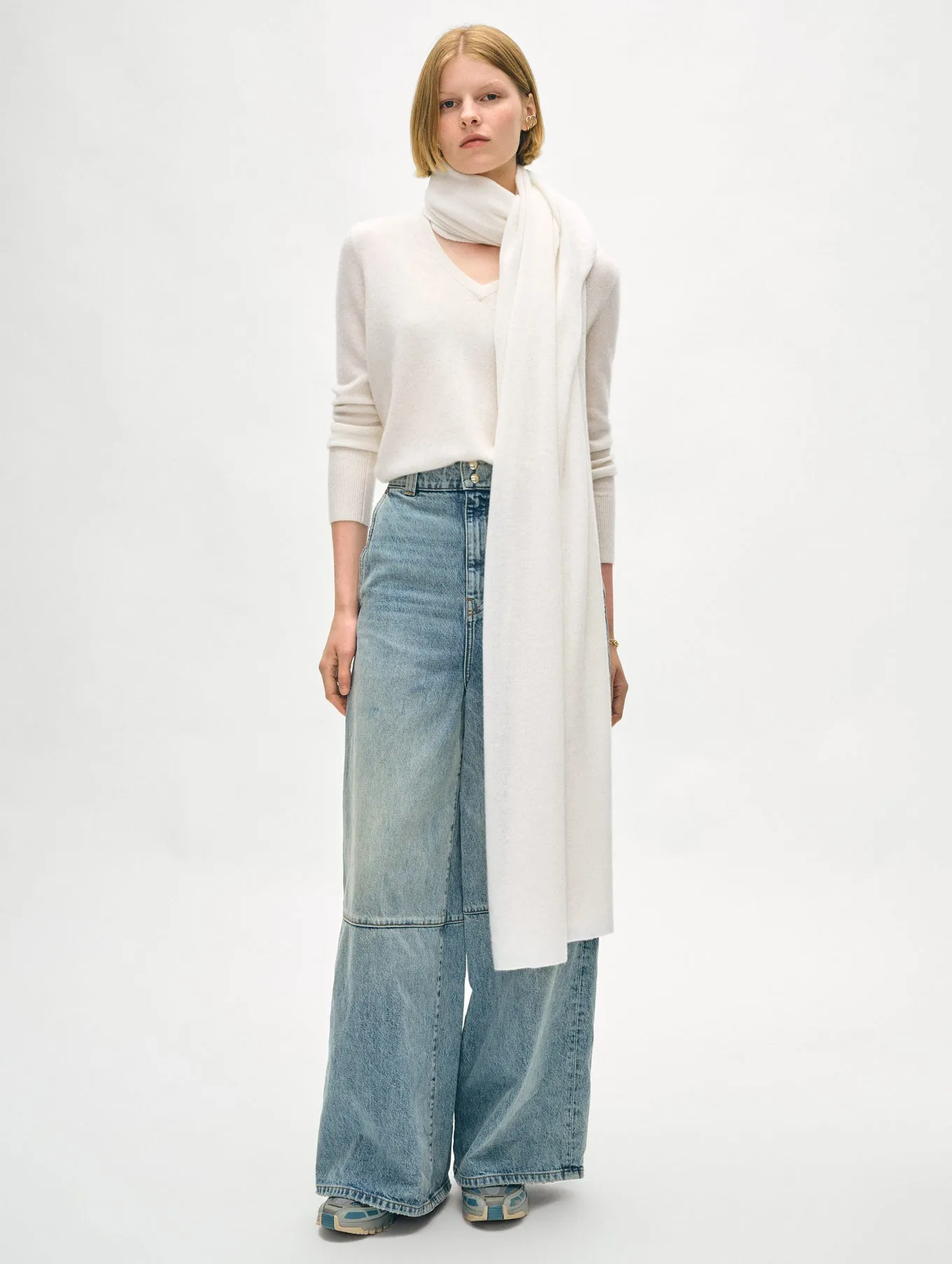White   Warren - Cashmere Travel Wrap - Soft White