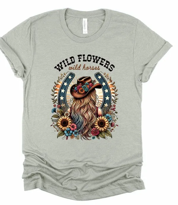 Wild Flowers Wild Horses Graphic Tee