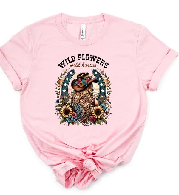 Wild Flowers Wild Horses Graphic Tee