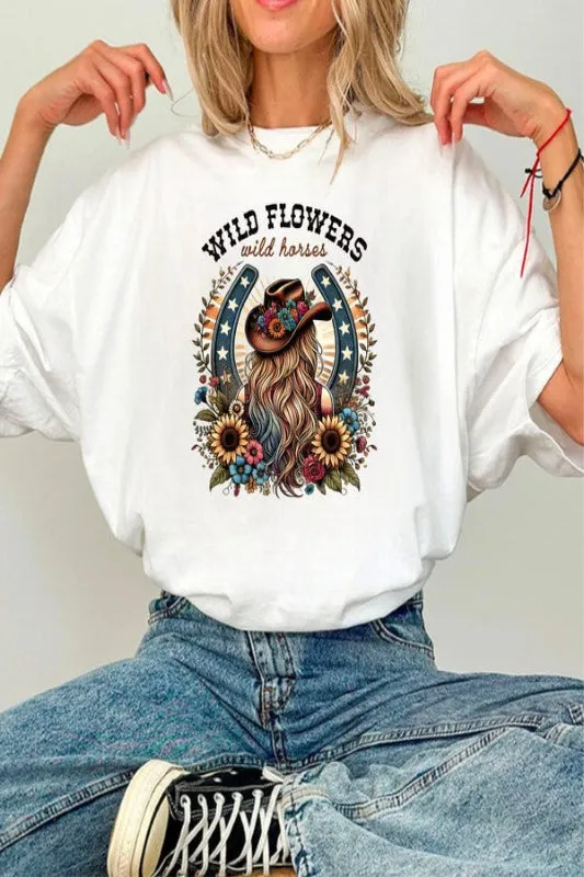 Wild Flowers Wild Horses Graphic Tee