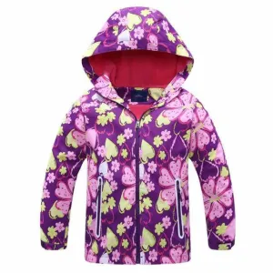 Windbreaker Polar Fleece Windproof Jacket - Purple Yellow