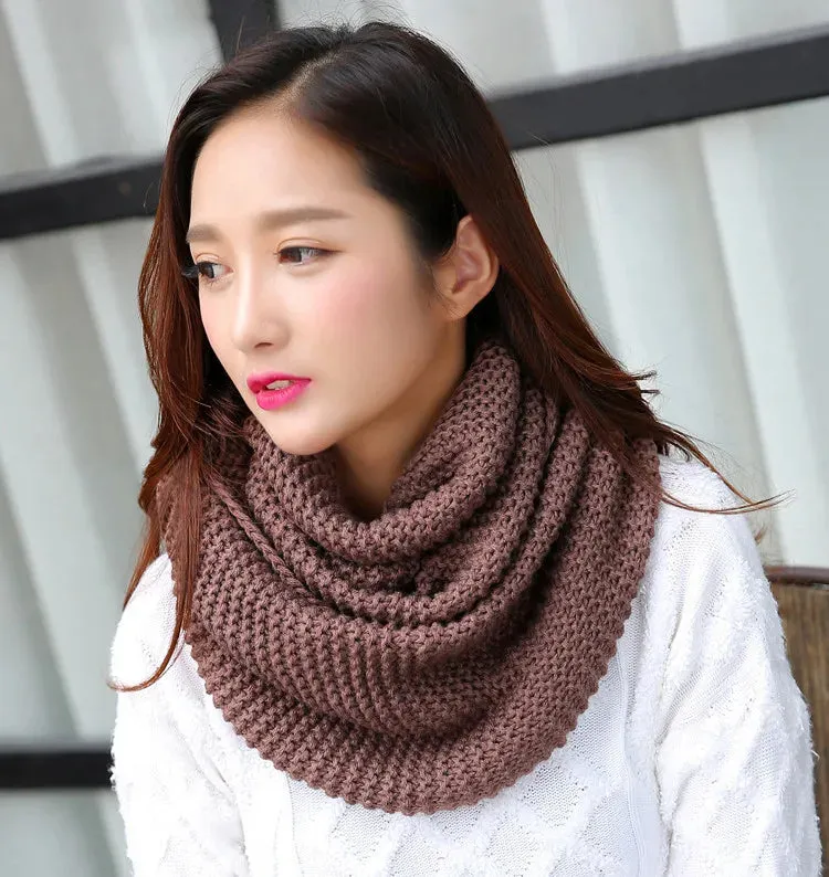 Winter Scarf Women Infinity Knitted Scarf Circle Neck Scarf women Super Chunky Loop Snood Unsex Solid Crochet