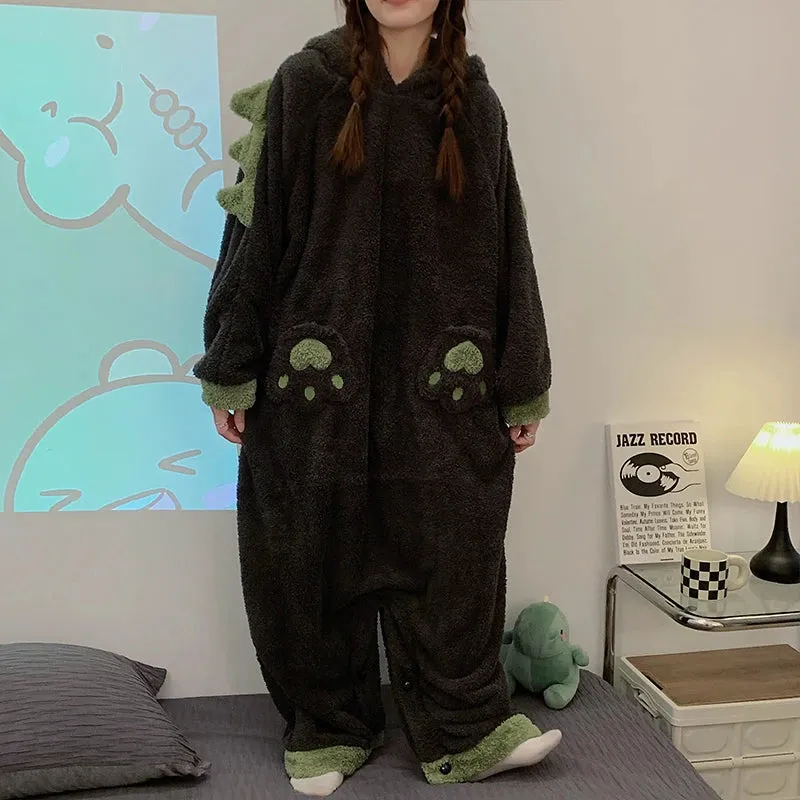 Winter Thicken Women Pajamas Onesie Jumpsuits Anime Kigurumis Adult Korean Femme Pijamas Plush Soft Onesies Leisure wear