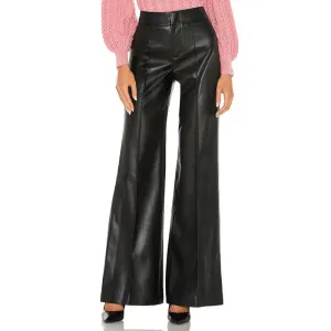 Woman Loose  Trousers Faux Leather