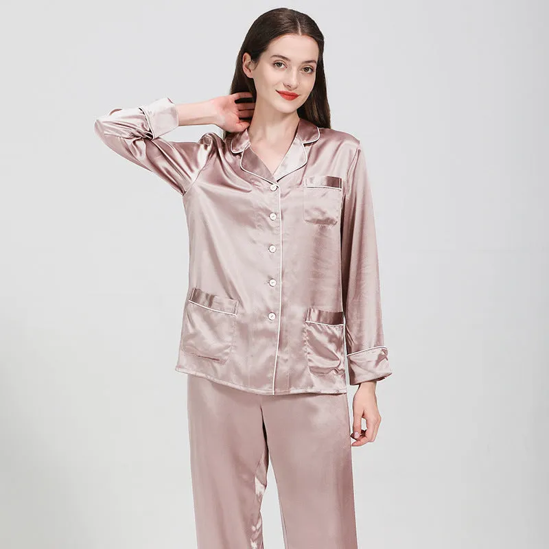 Women's 19 Momi Long Silk Pajamas Two-piece Suit
