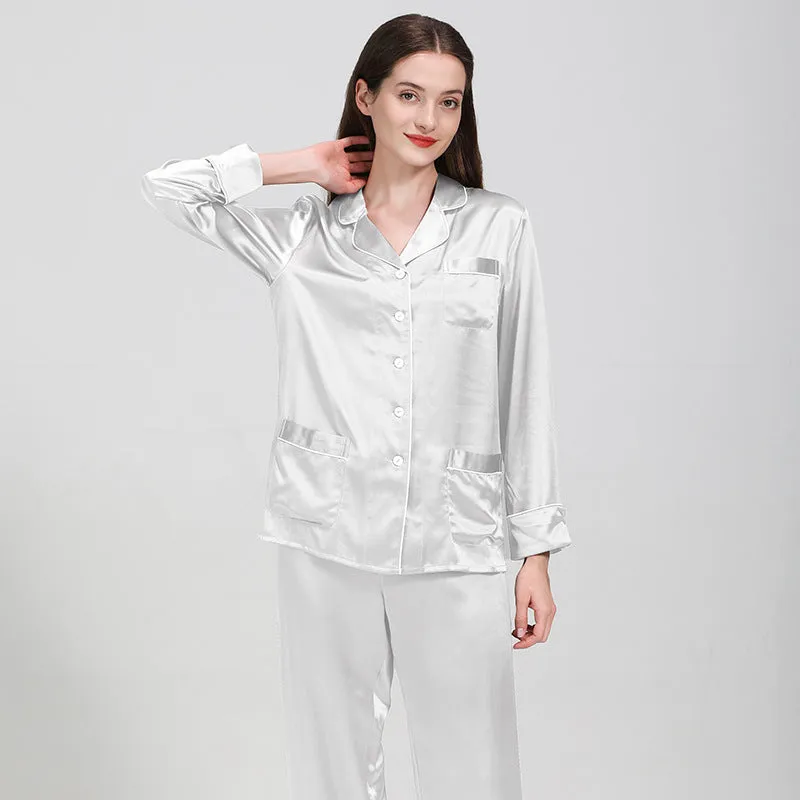 Women's 19 Momi Long Silk Pajamas Two-piece Suit