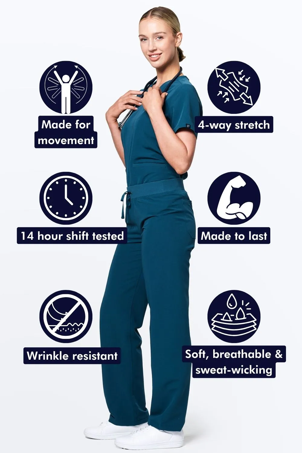 Women's Essential Straight-Cut Scrub Pants