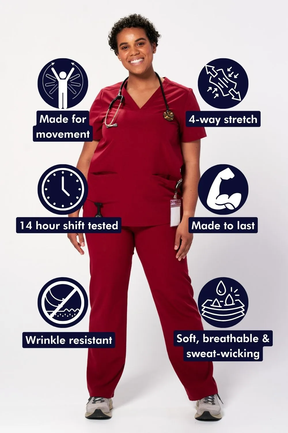 Women's Essential Straight-Cut Scrub Pants