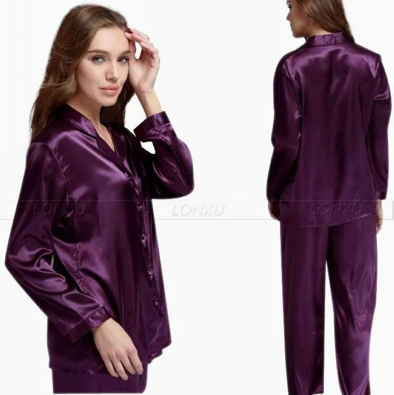 Womens Silk Satin Pajamas Set Pajama Set Sleepwear Loungewear