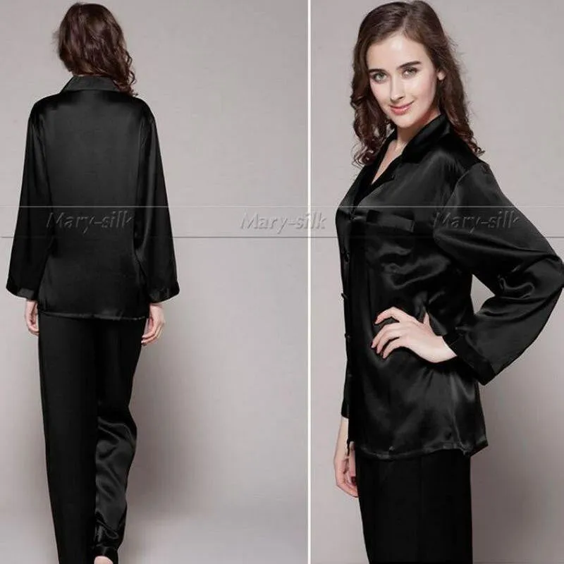 Womens Silk Satin Pajamas Set Pajama Set Sleepwear Loungewear