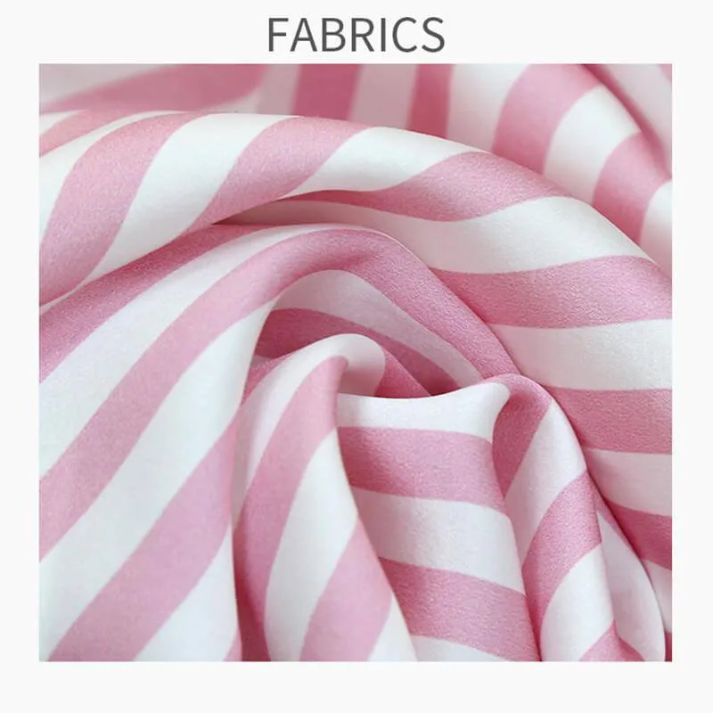 Women's Striped Silk Pajama Set 100% Stripe Silk Pjs