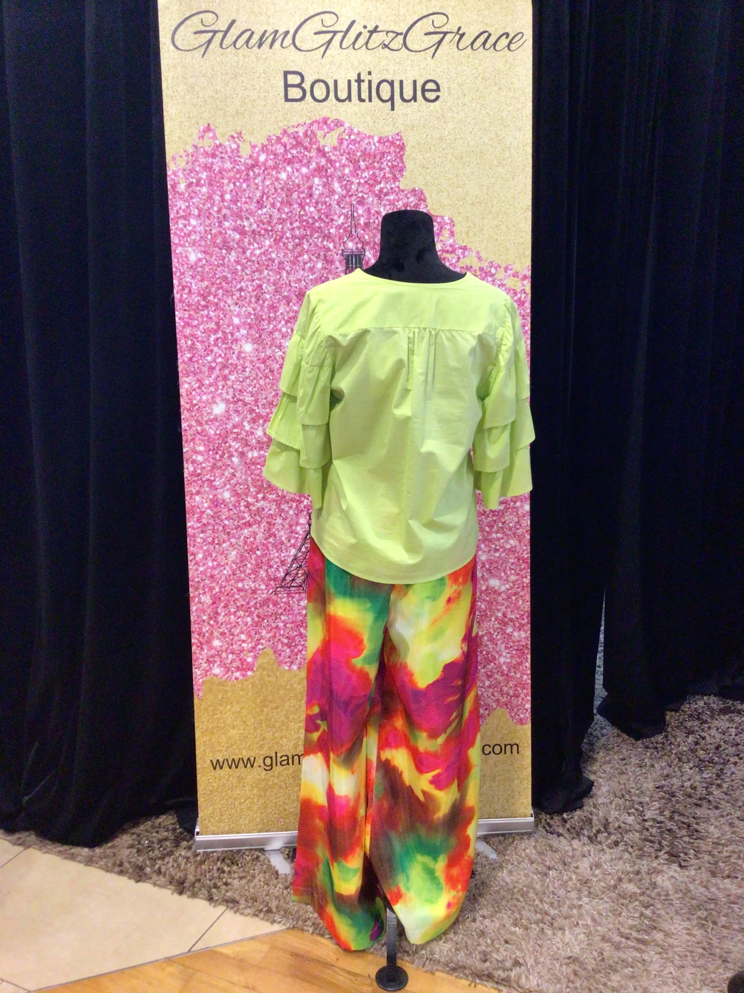 Yellow Multicolored Tie Dye Flare Pants