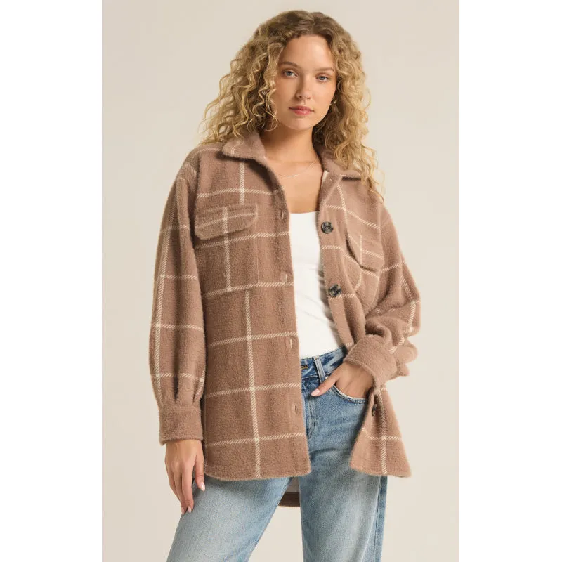 Z Supply Plaid Trucker Shirt Jacket