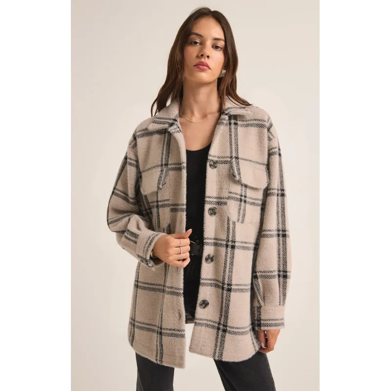 Z Supply Plaid Trucker Shirt Jacket